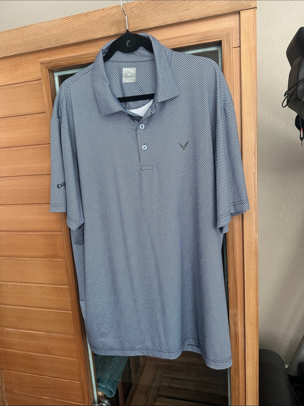 Callaway Men's Light Blue Micro-Pattern Polo